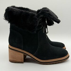 Timberland SIENNA HIGH WATERPROOF MID HIKER Suede-Fur Boots Size 7